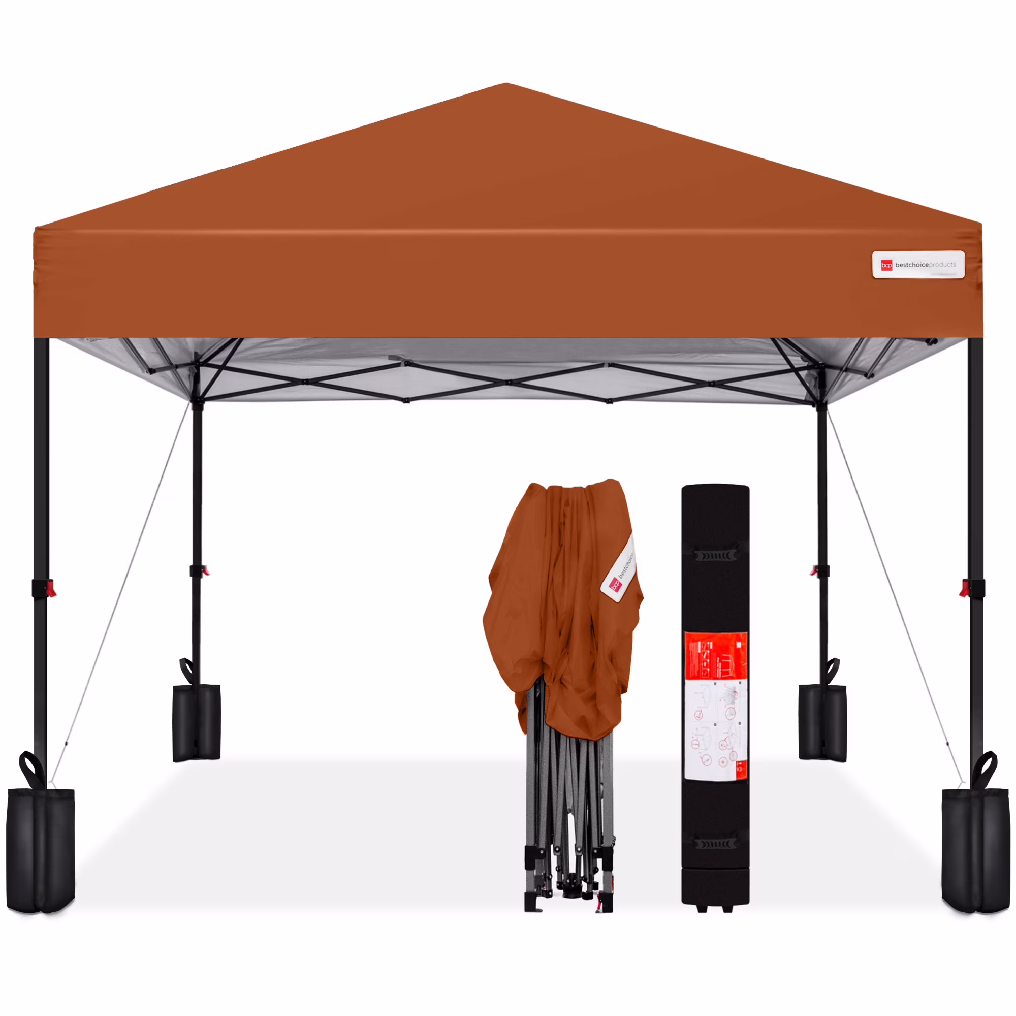 Best Choice Products 10x10ft Easy Setup Pop Up Canopy w/ 1-Button Setup, Wheeled Case, 4 Weight Bags - White - Image 20
