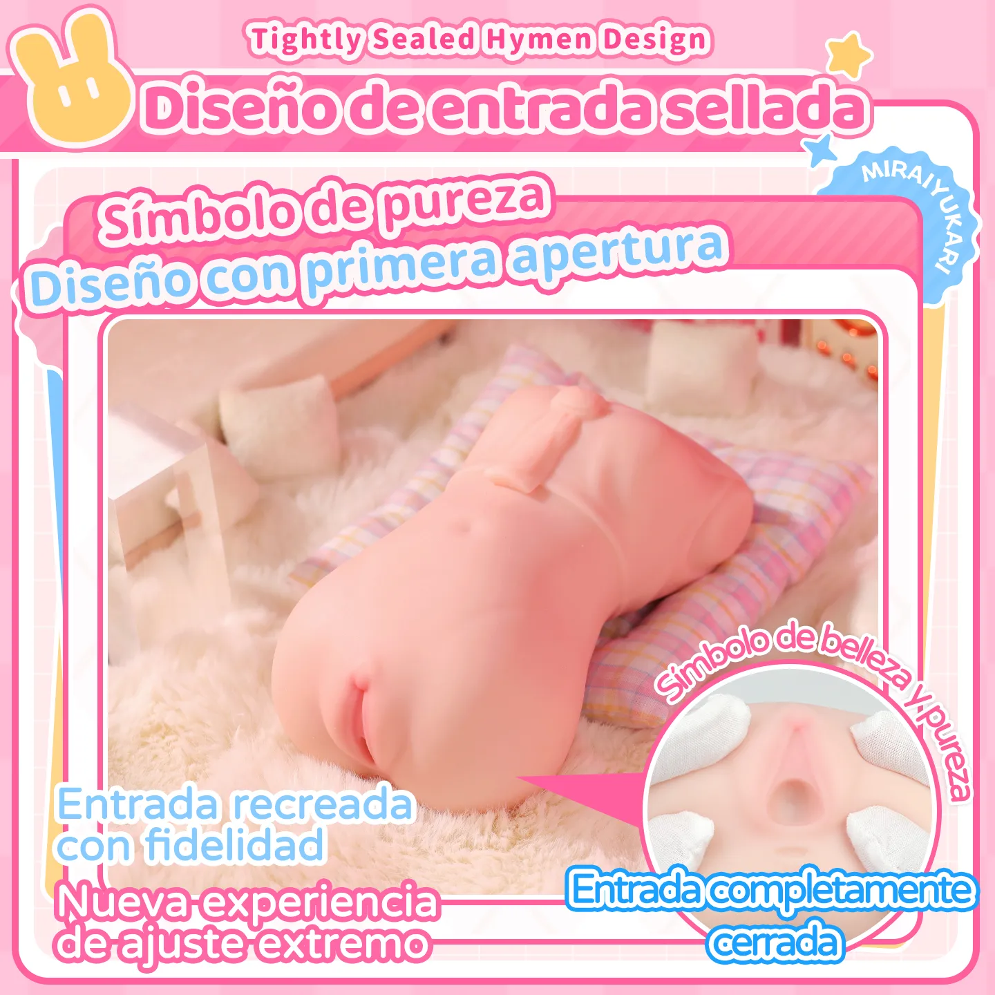 Masturbador realista con diseño de entrada sellada y sensación de primera apertura de Dr.YUU