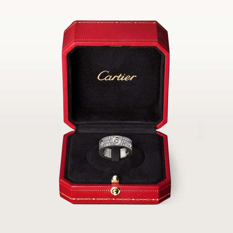 Replicate LOVE ring, classic model, paved, 6 diamonds(1:1 replica) - Original Replica Club