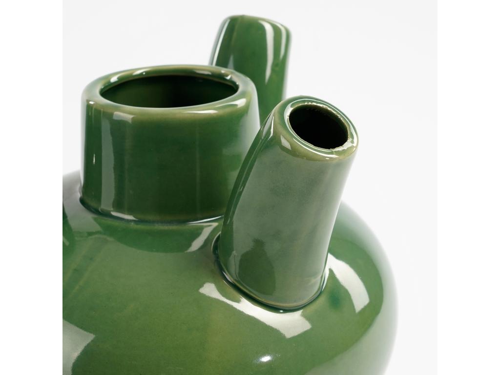 Jarrón de 9 Arcilla y Esmalte - 20 x 20 x 28 - Verde - MARLIJN