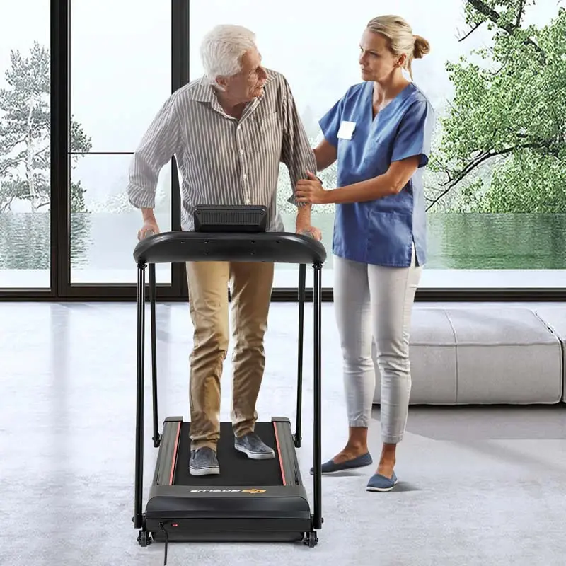 Senior-Friendly Walking Treadmill With Extended Handrails, 2.5 HP, 300 Lb Capacity, Black - Image 3 Senior-Friendly Walking Treadmill With Extended Handrails, 2.5 HP, 300 Lb Capacity, Black - Image 3