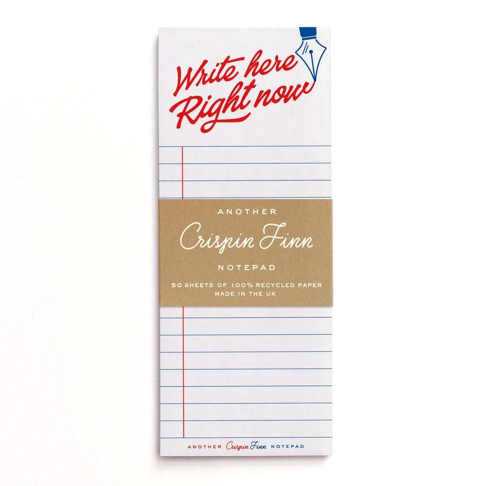 Crispin Finn Write Here Right Now Note Pad