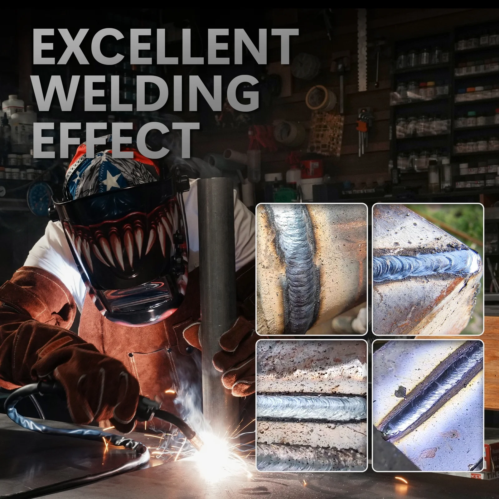 YesWelder 135A Flux Welding Kit, Includes Welder, Gloves, and Wire, Black - Image 9