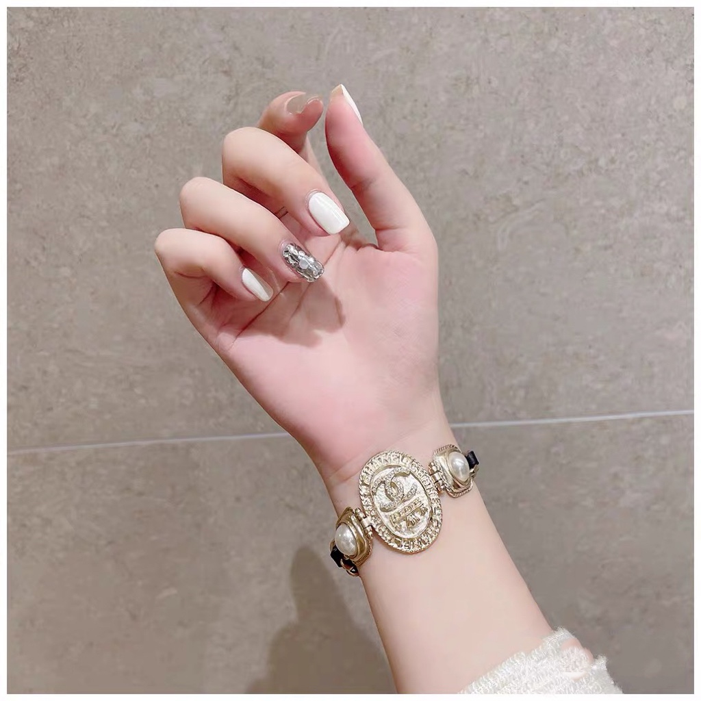 Chanel Vintage Light Gold Oval Tag Bracelet - Original Replica Club
