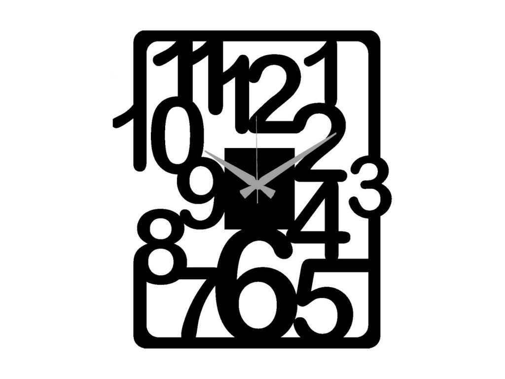 Reloj de Pared Números 21, Negro, 40x0,15x45 cm, Tucasago