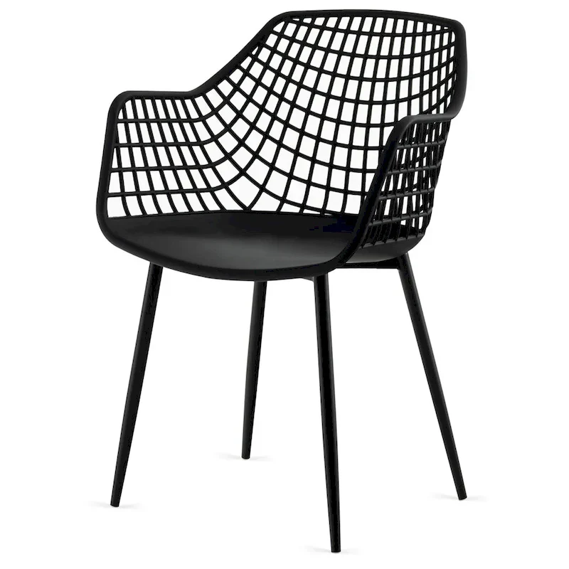 Set of 4 Modern Plastic Shell Dining Chairs with Metal Legs by Costway