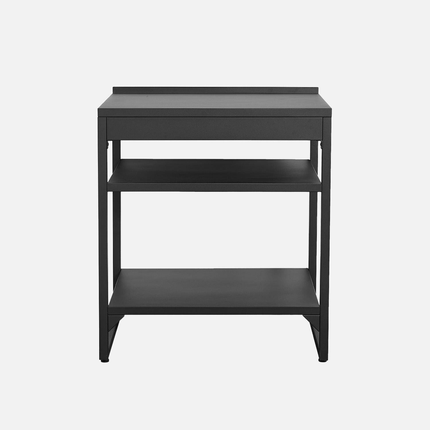 Kea - Cocina exterior de acero 2 estantes L80cm