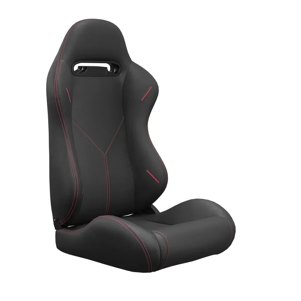 2PC Universal Reclinable Bucket Racing Seats With Adjustor Slider - Red PVC Leather - Image 7 2PC Universal Reclinable Bucket Racing Seats With Adjustor Slider - Red PVC Leather - Image 7