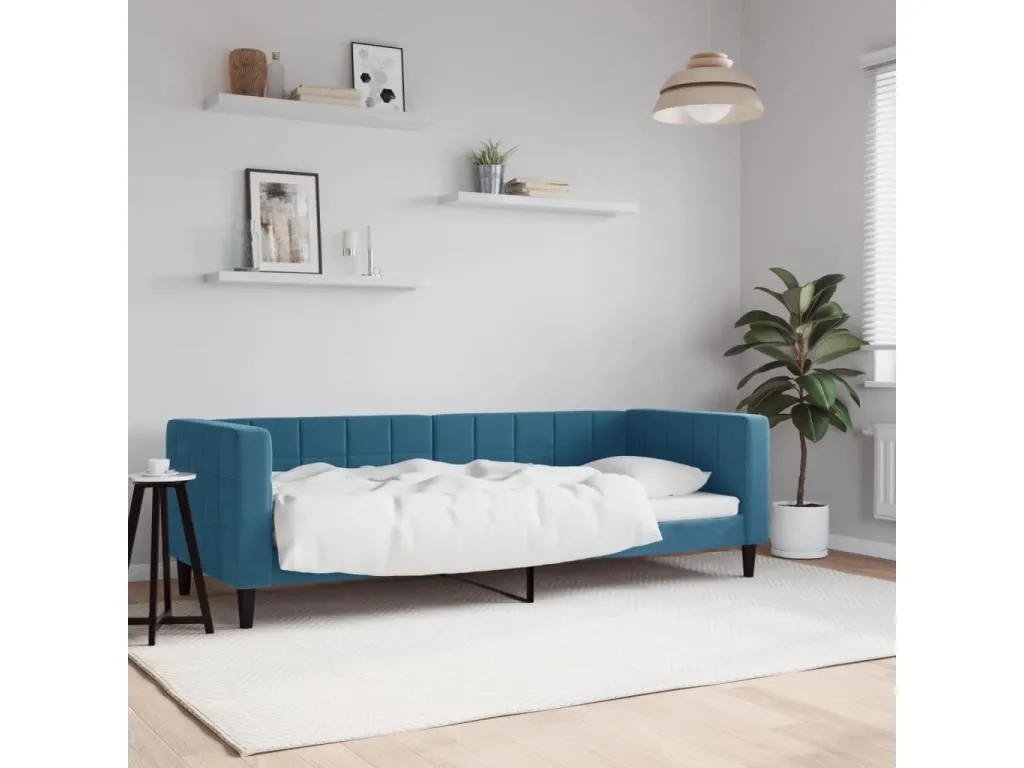 Sofá cama terciopelo azul 80x200 cm 46524wpgn