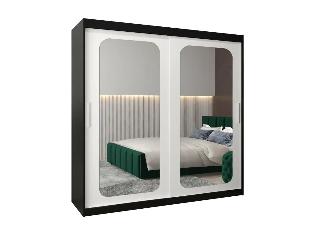 ARMARIO Decopractico T3 DE PUERTAS CORREDERAS 200/200/62 2 puertas (negro/blanco) OGEK78813