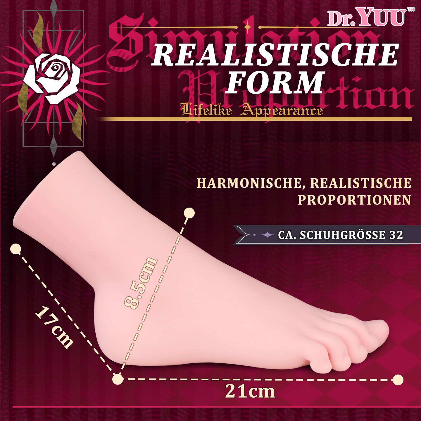 Dr.YUU Anime Fuß-Masturbator | Fußform & Kanal mit 3-Zonen Stimulation — Weiches TPE |  - DR.YUU™