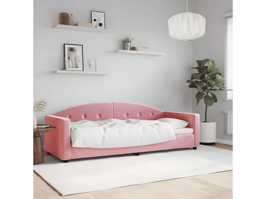 Sofá cama rosa 80x200 cm terciopelo 56792YYLJ
