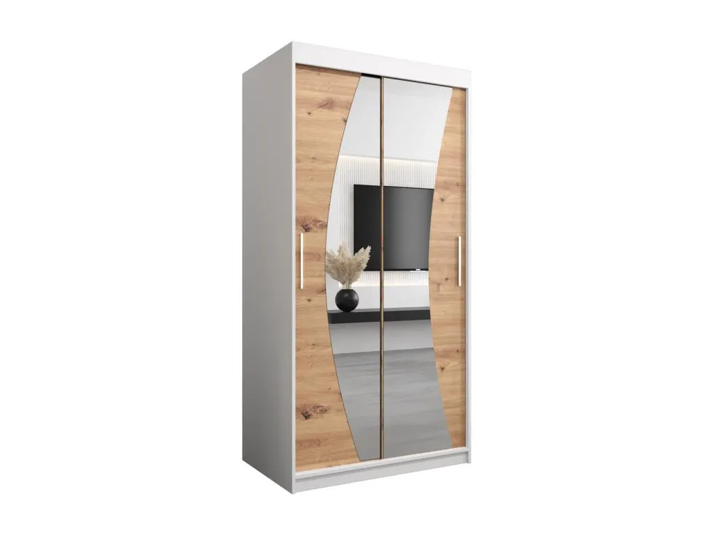 Armario Boverdeco de puertas correderas 200/100/62 2 puertas (blanco/artisan)