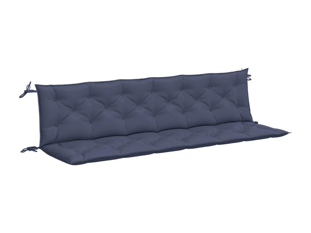 Cojines banco jardín 2 unidades tela Oxford azul marino 200x50x7 cm
