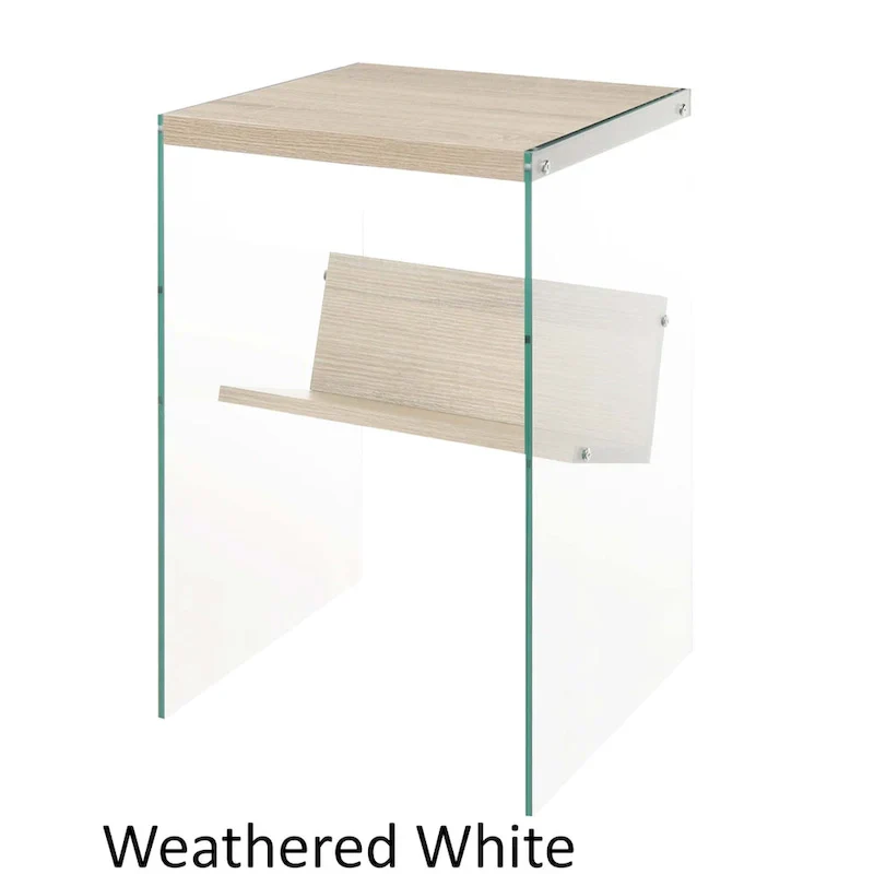 SoHo Glass End Table with Shelf by Convenience Concepts