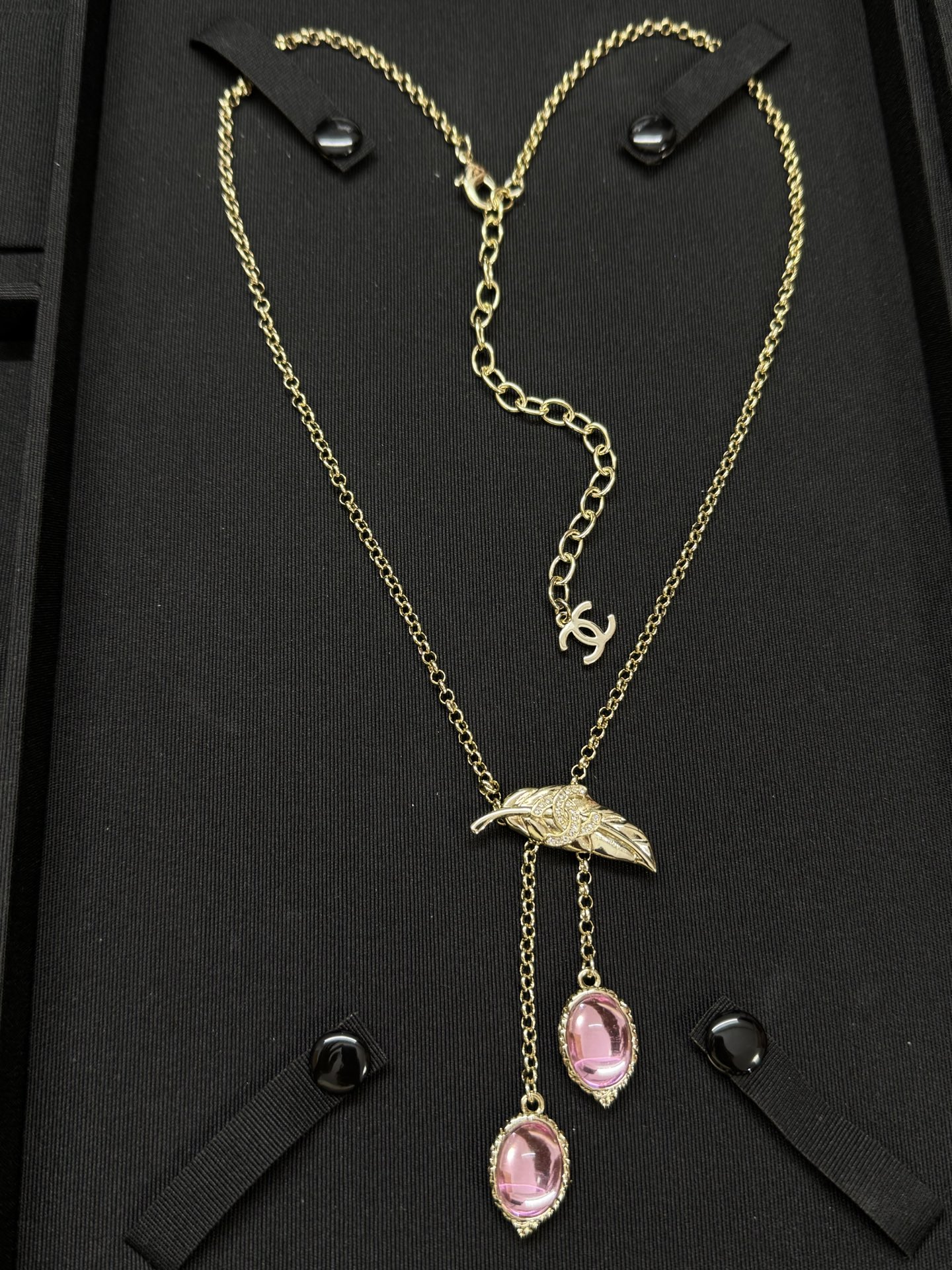 Chanel Feather Pink Diamond Tassel Pendant Necklace - Original Replica Club