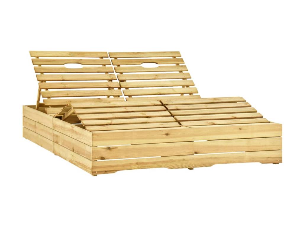 Sillón doble y cojines color crema Madera de pino impregnada