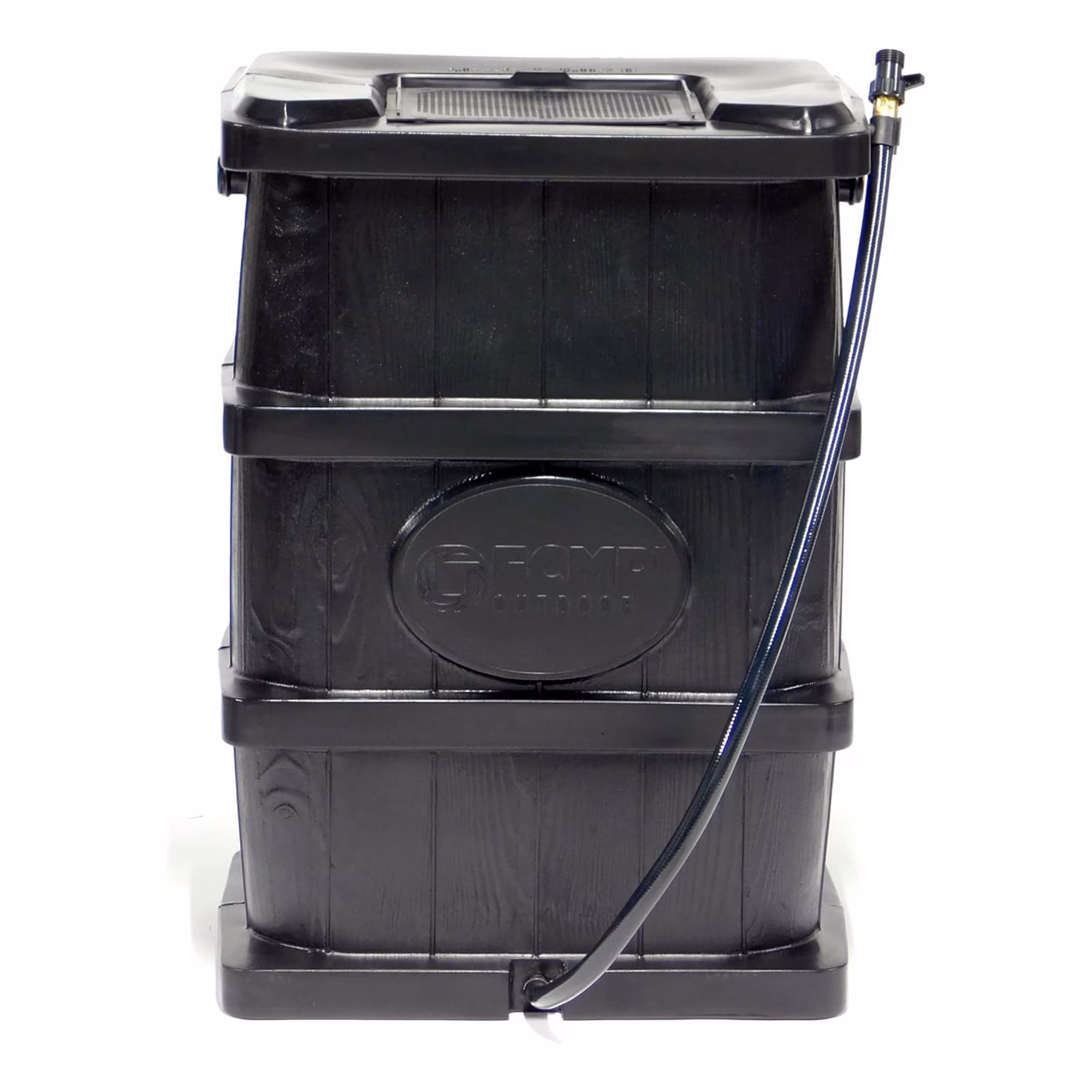 FCMP Outdoor WG4000-GRY Home Outdoor Wood Grain Rain Water Catcher Barrel - Image 3