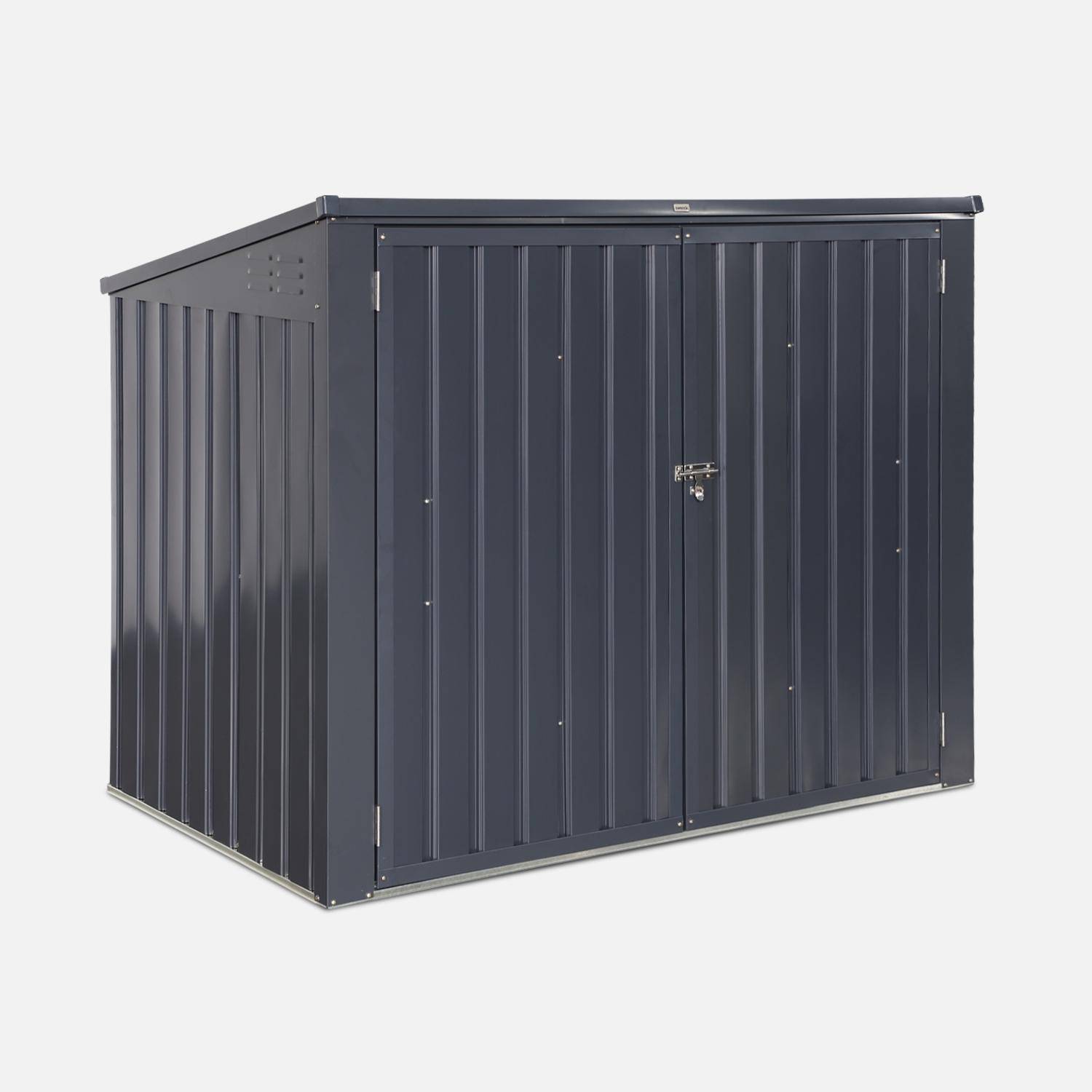 Carembault - Contenedor de basura doble de acero galvanizado con 1,75m²