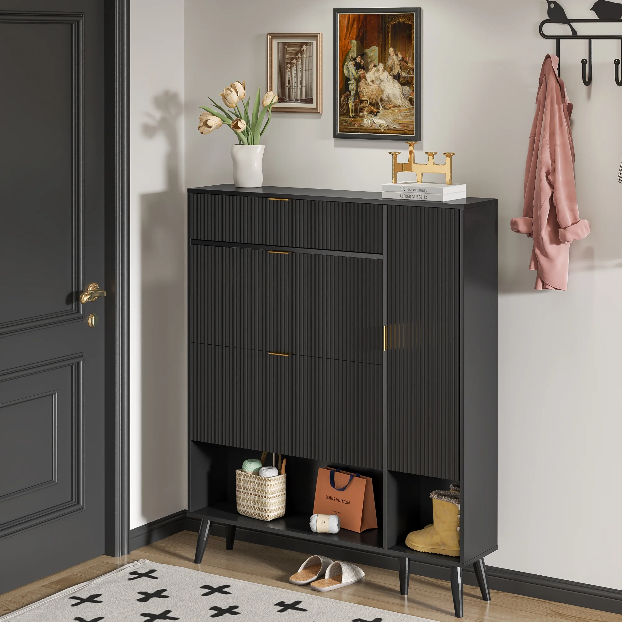 Shoe Cabinet with Drawers, slim storage cabinets, entryway shoe storage cabinets - Image 18