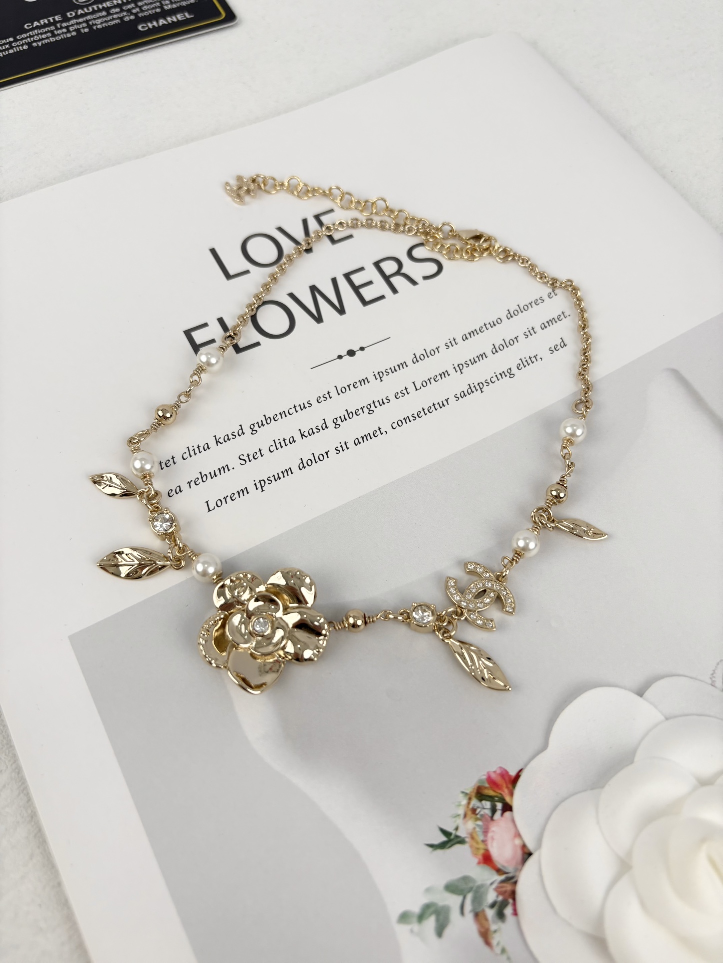 Chanel Leaves Charms Camellia Pendant Necklace - Original Replica Club