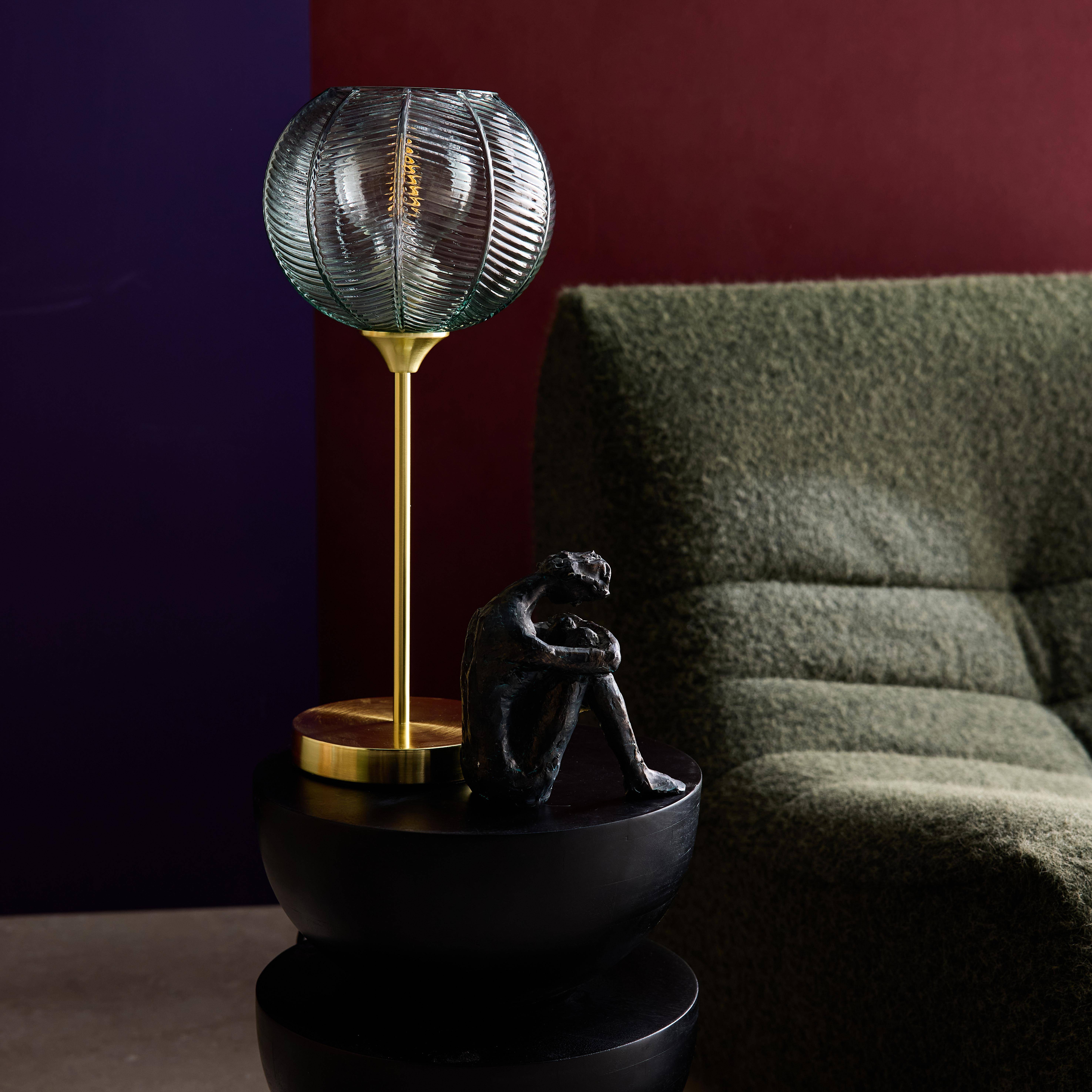 Basile - Lámpara de mesa interior metal y vidrio, 20cm