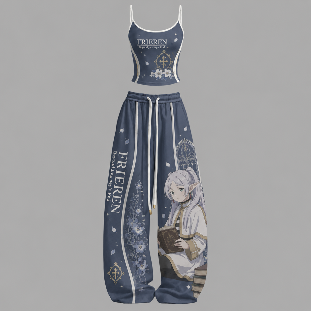 Frieren Top & Elasticated Trousers Two-Piece Set TeeThreads Sustain the Scene with Custom Apparel