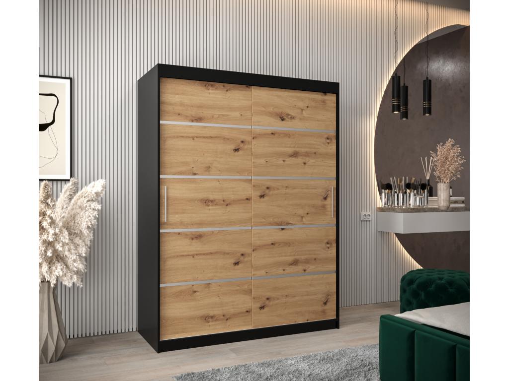 ARMARIO VERONA 1 DE PUERTAS CORREDERAS 200/150/62 2 puertas (negro/artisan)