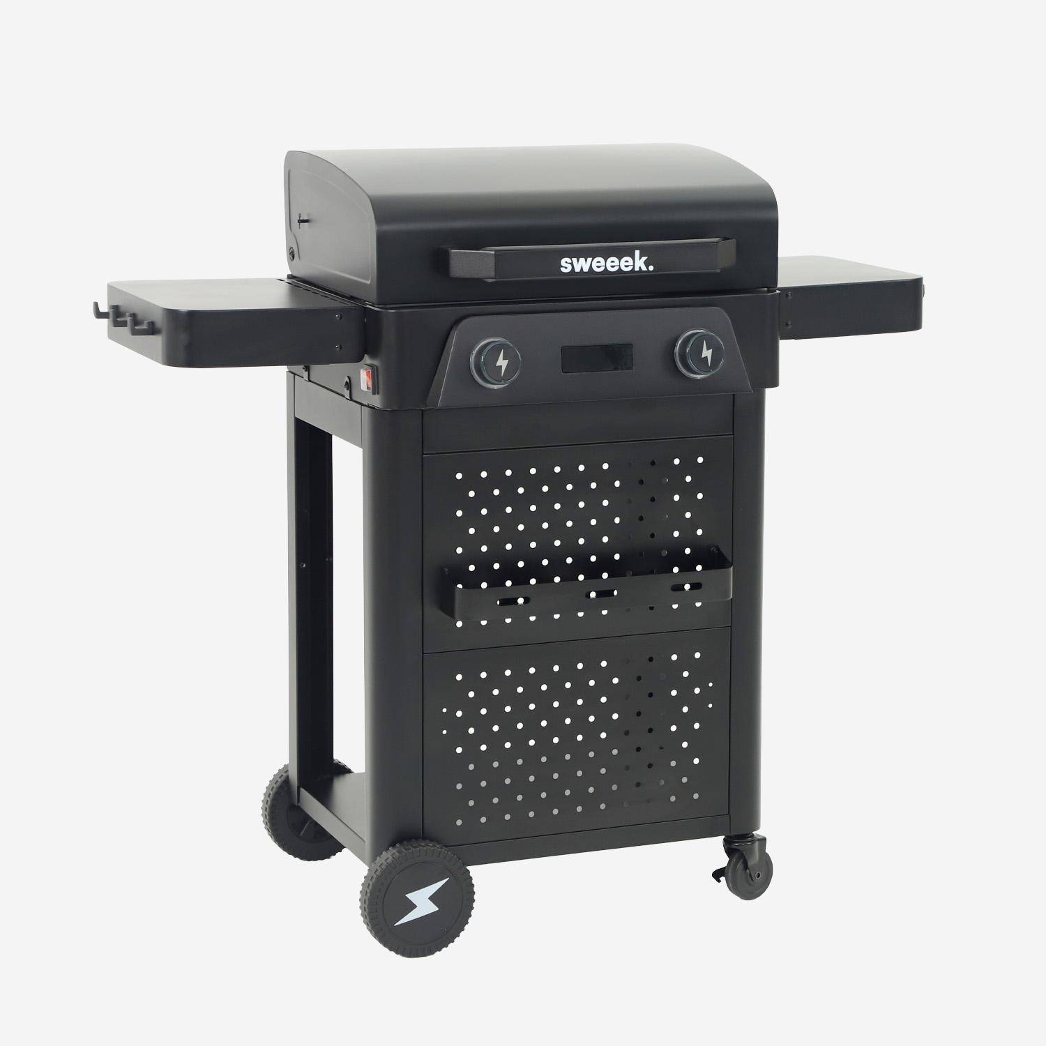 Voltis - Barbacoa eléctrica de acero esmaltado 2 quemadores 2300 W