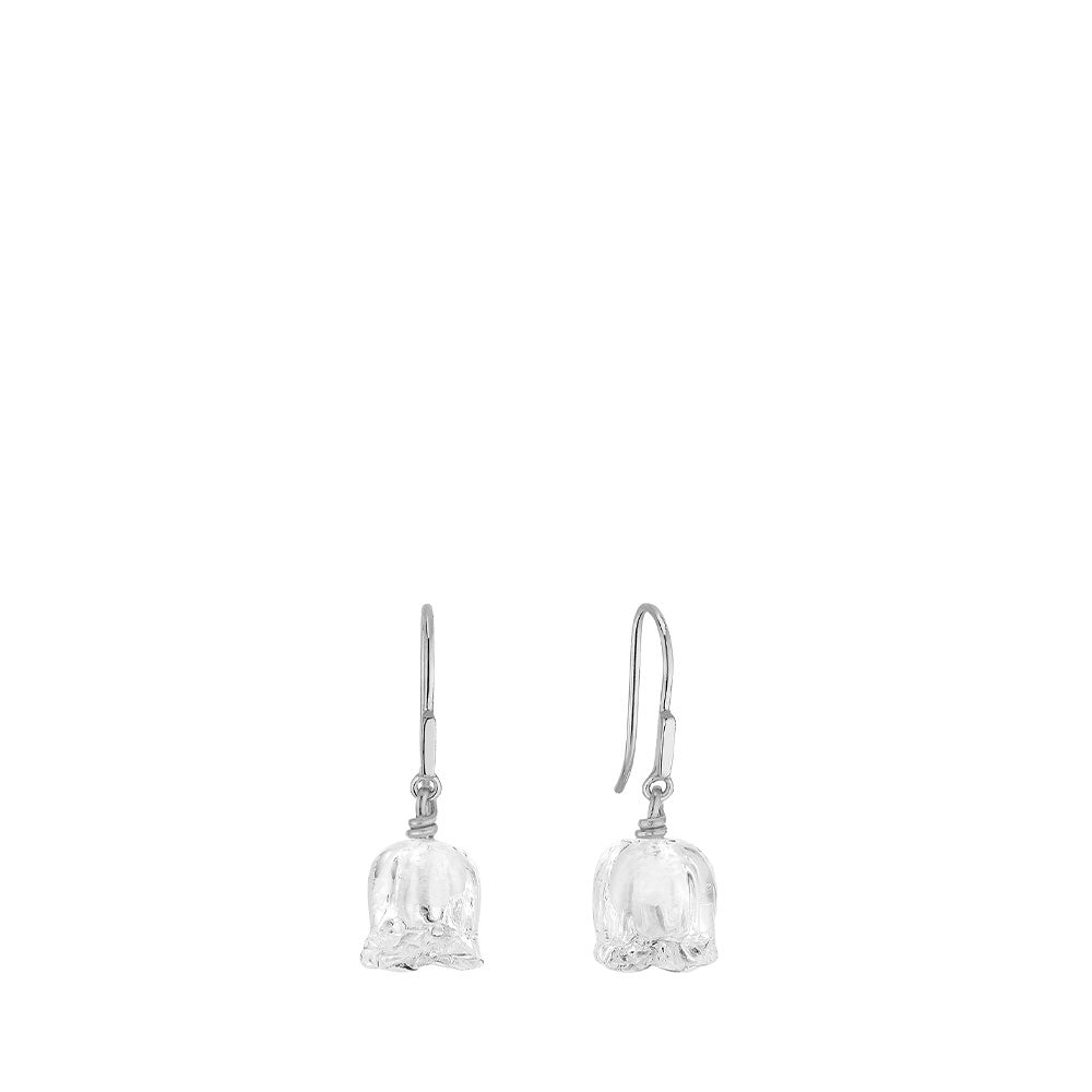 BOUCLES D'OREILLES MUGUET - CRISTAL INCOLORE, ARGENT