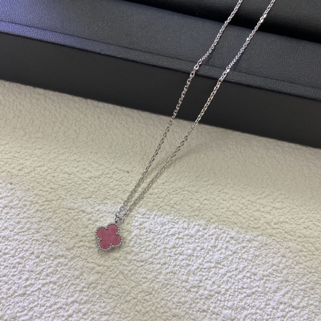 VCA Pink Sweet Alhambra Pendant Necklace, 1 Motif - Original Replica Club