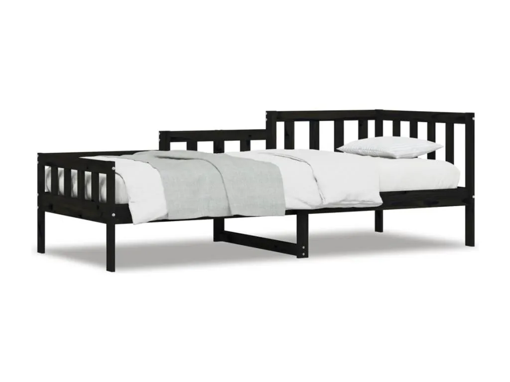 Decounico Sofá cama de Decounico maciza de Decounico negro 80x200 cm