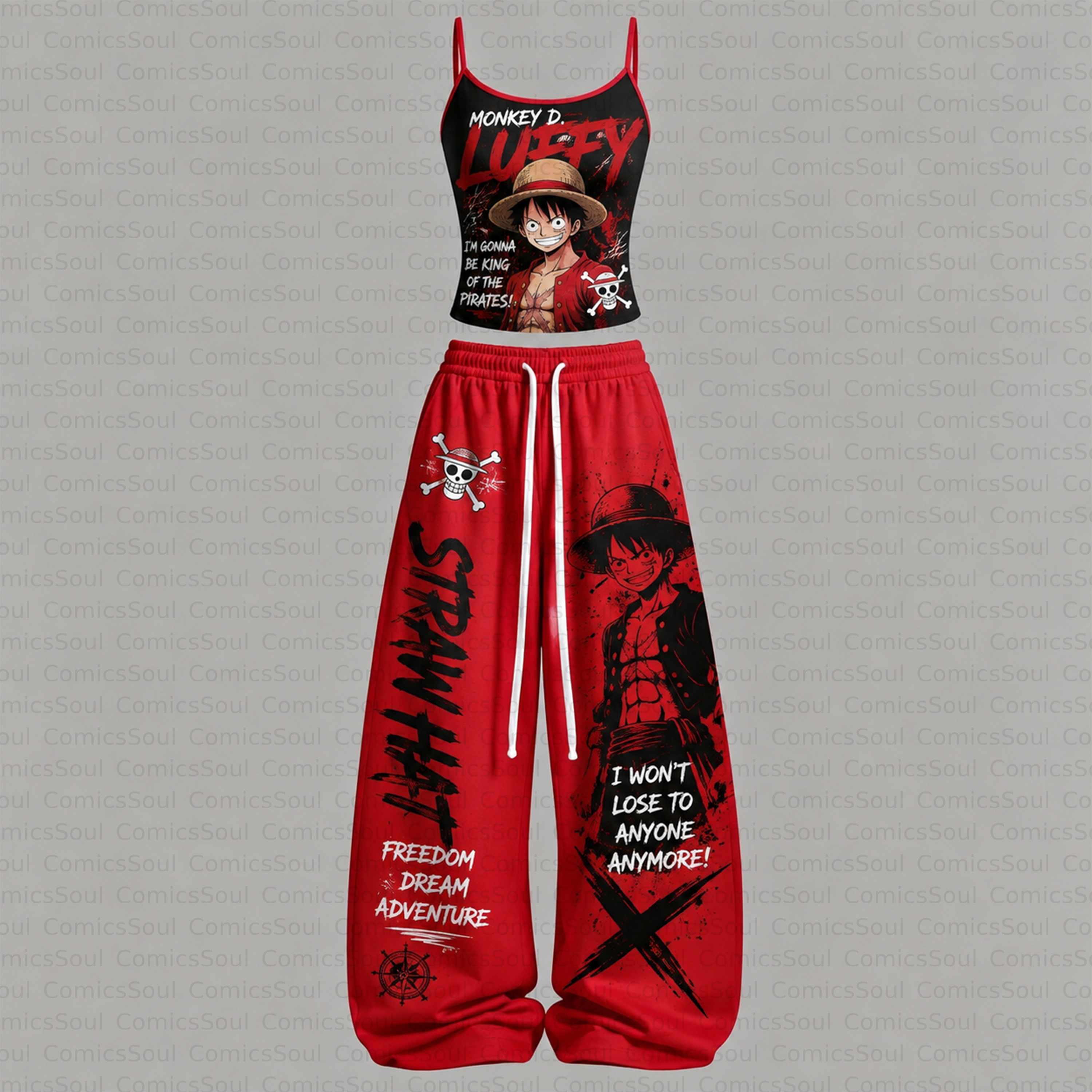 One Piece Top & Elasticated Trousers Two-Piece Set 3051029 TeeThreads Sustain the Scene with Custom Apparel