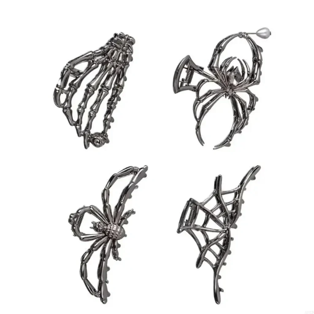 4-Piece Halloween Spider and Bat Hair Clip Set - Image 6 4-Piece Halloween Spider and Bat Hair Clip Set - Image 6