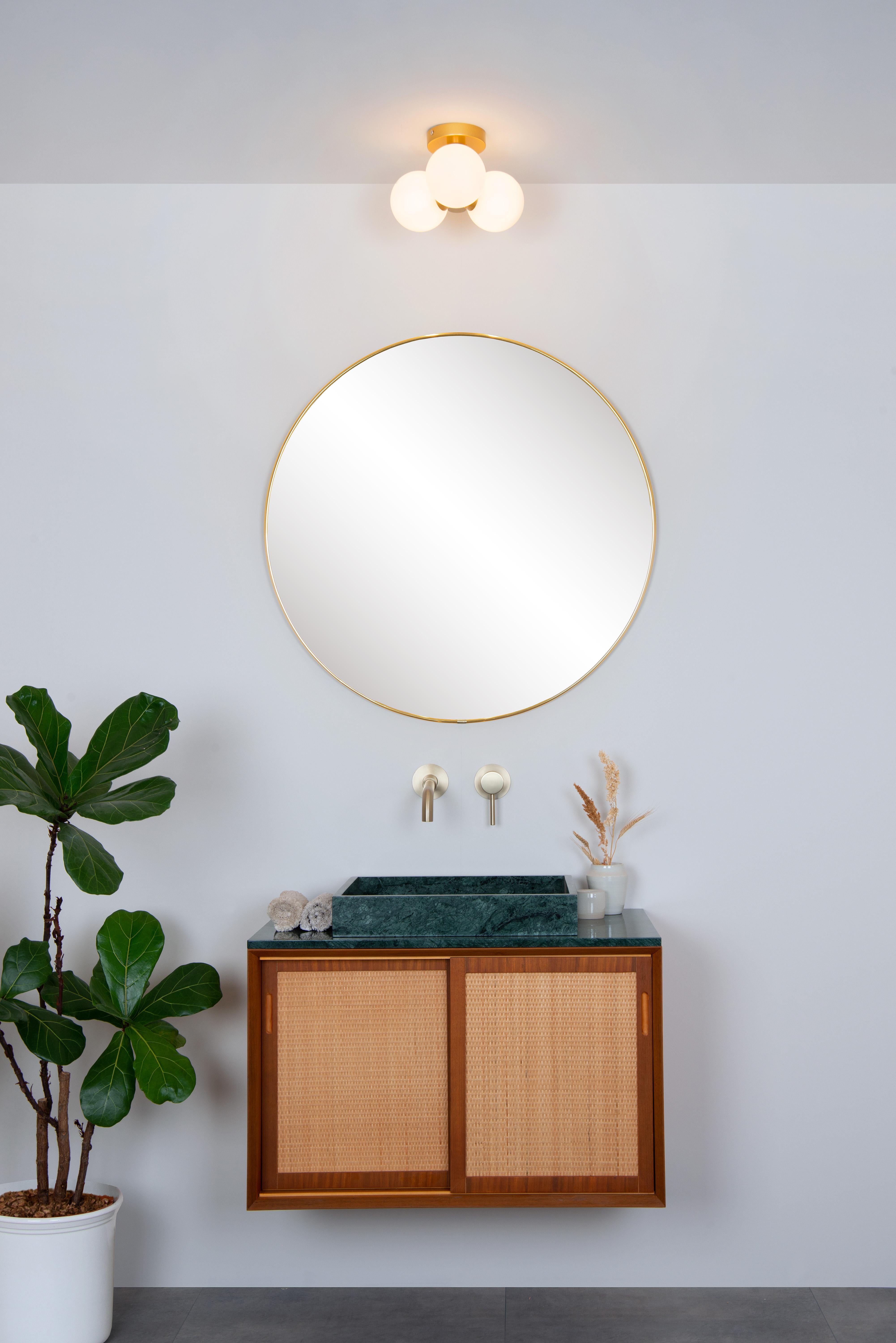 Trudy 3 plafondlamp Ø28 badkamer IP44 mat goud