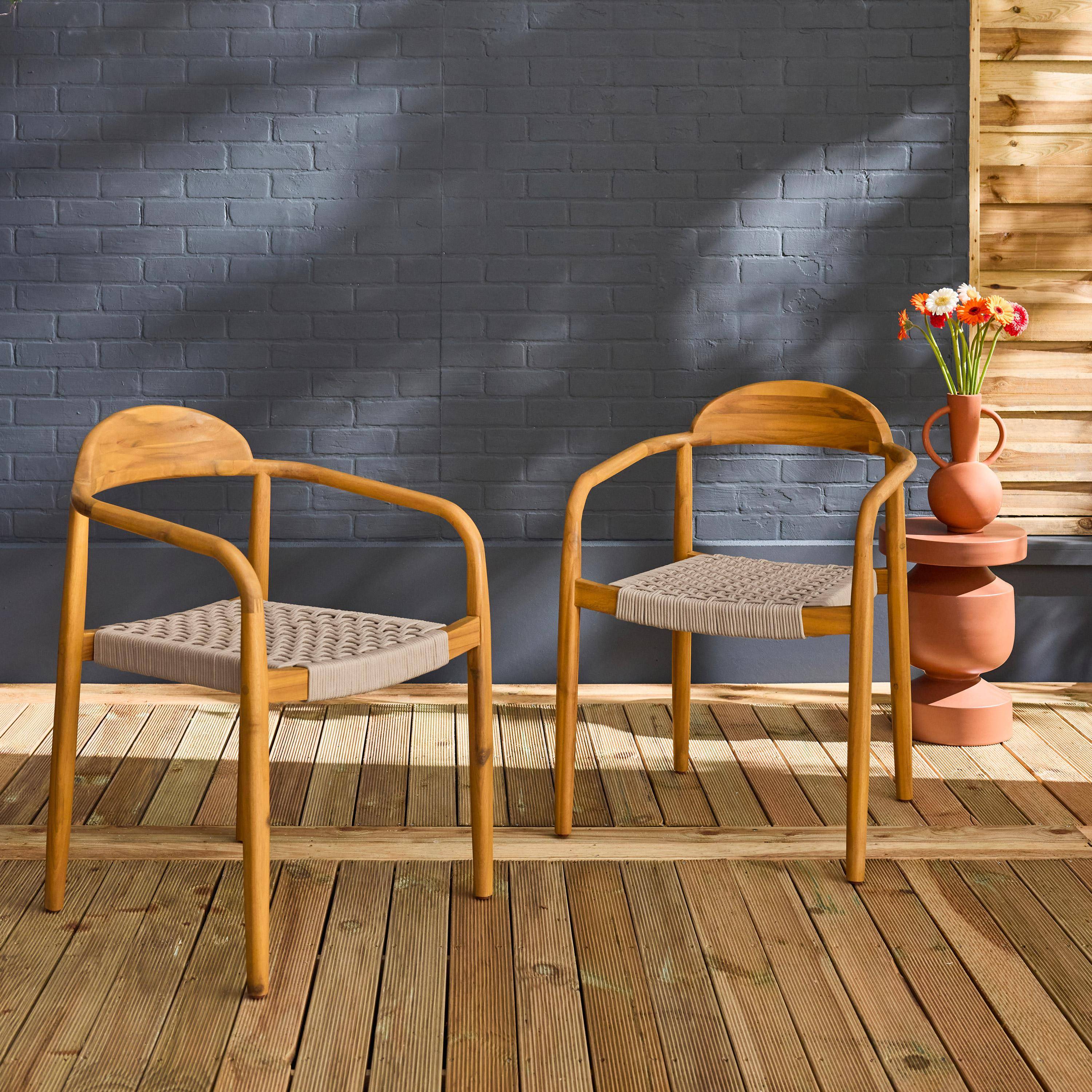 Cerina - Sillon de madera de acacia, set de 2