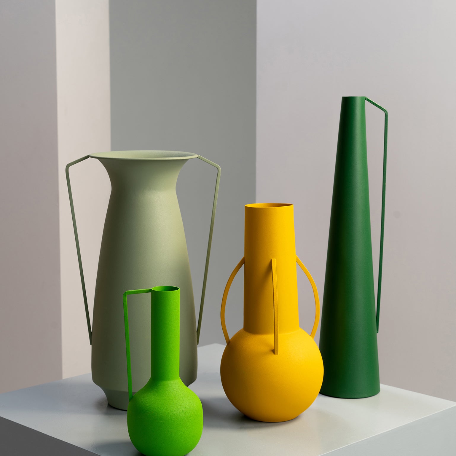 POLSPOTTEN Roman Vaas Set van 4 - Groen