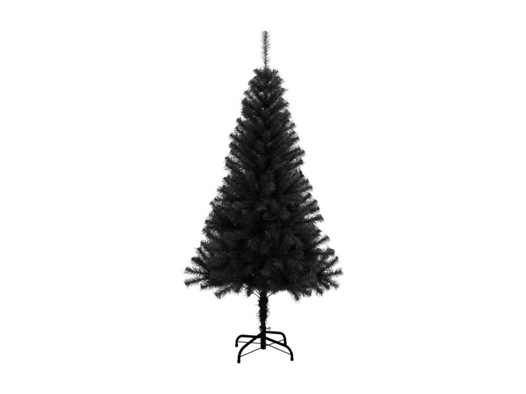 Árbol de Navidad artificial con soporte PVC negro 120 cm