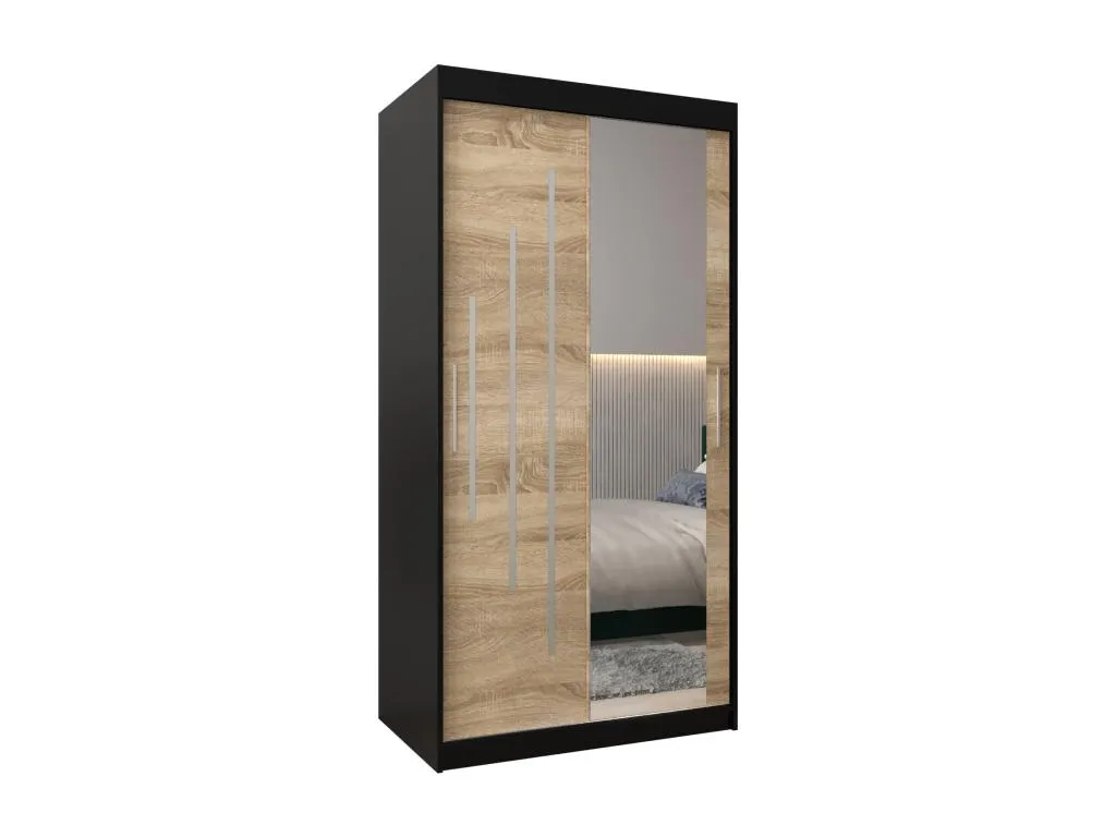 Armario Casahandy 2 con puertas correderas 200x100x62 cm 2 puertas negro Casahandy