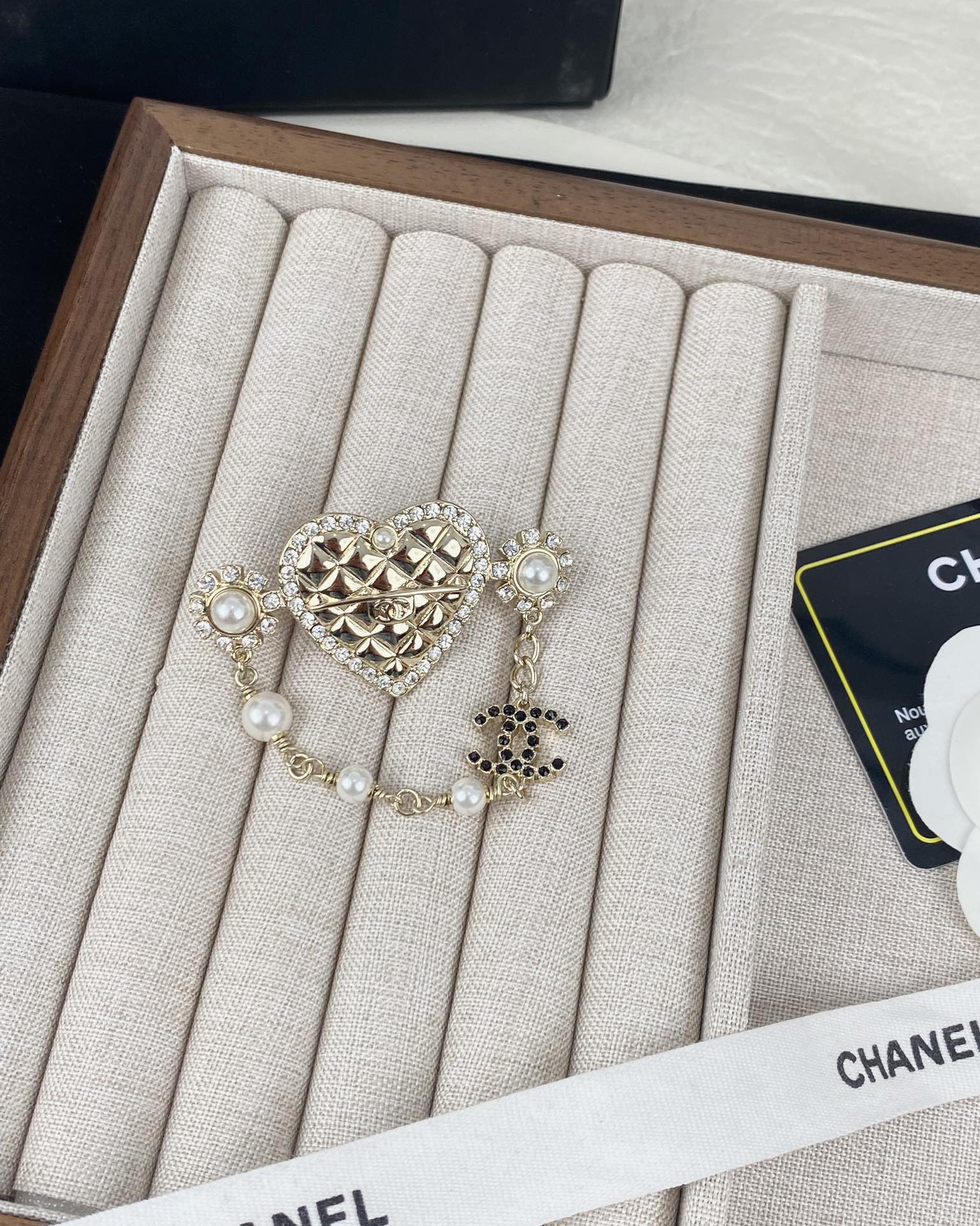 Chanel Heart with Chain Brooch Pin - Original Replica Club