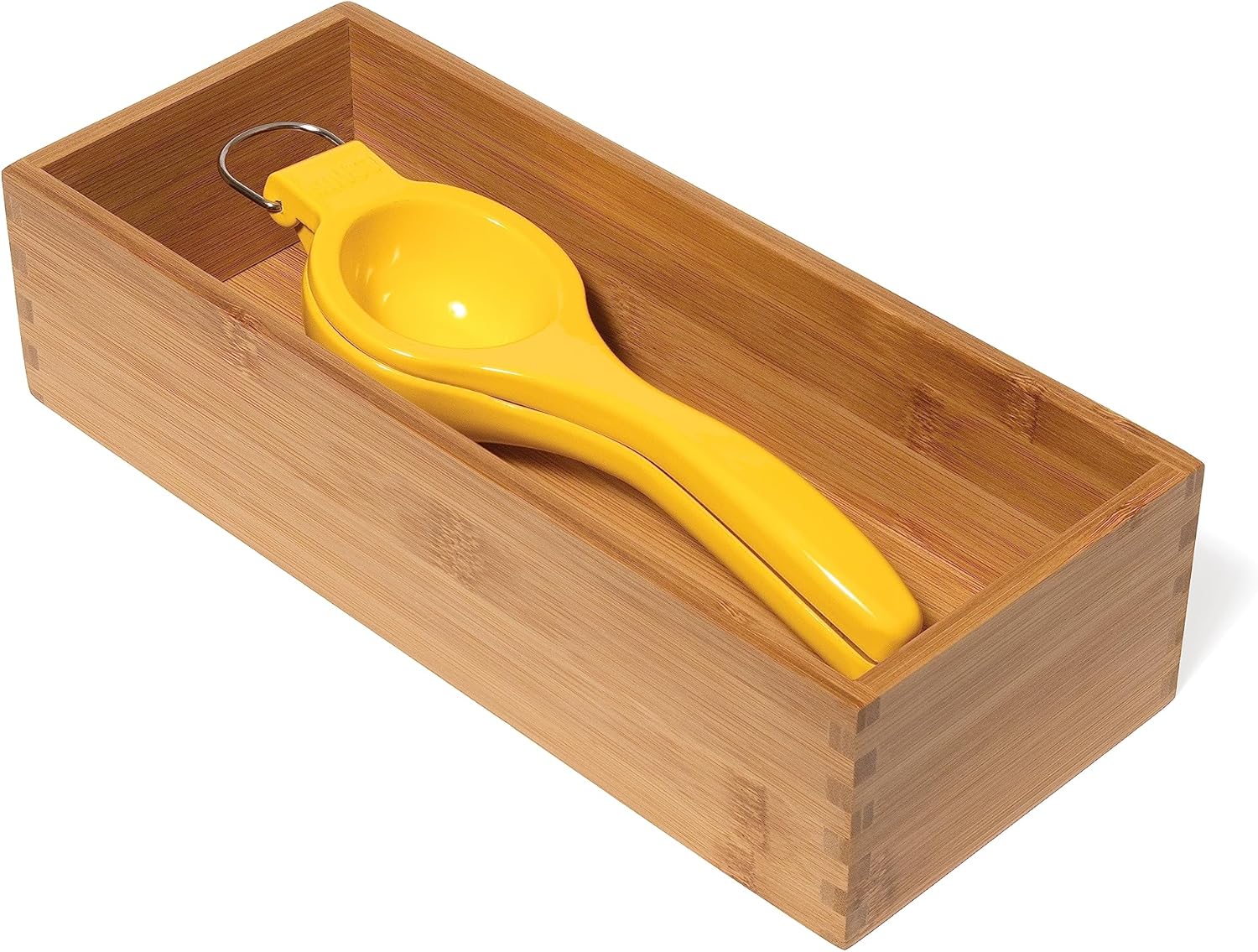 Lipper International Bamboo Utensil Holder Storage Box for Cooking Tools, Makeup, or Office Supplies, 5