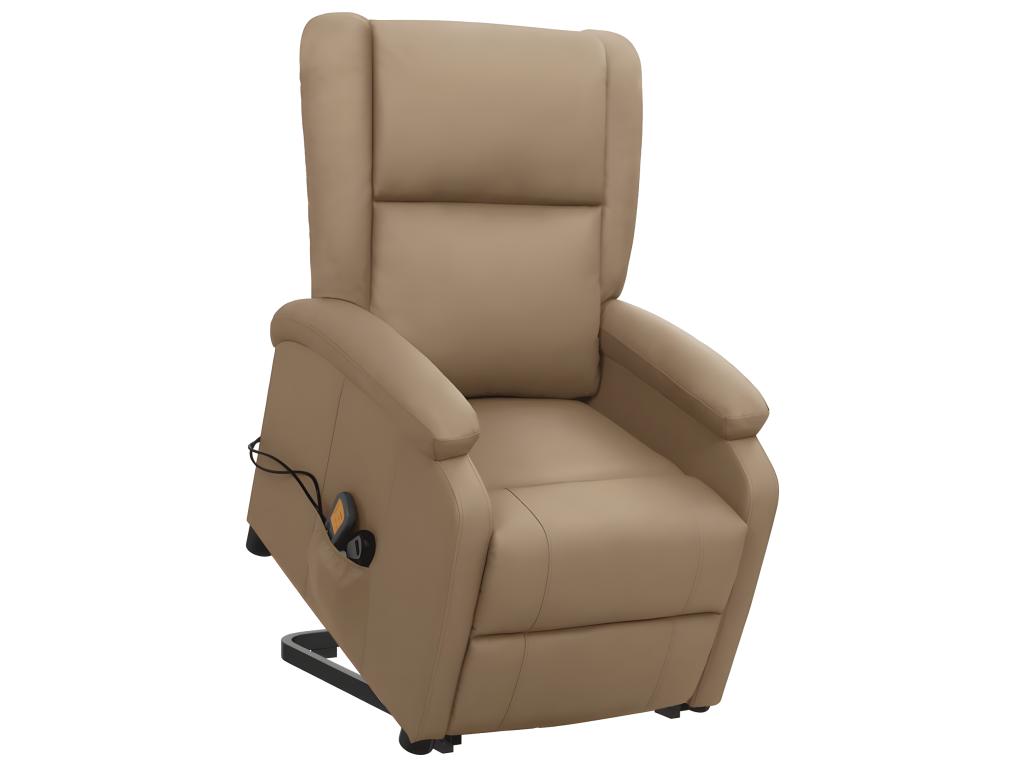 Sillón de masaje elevable cuero sintético color capuchino