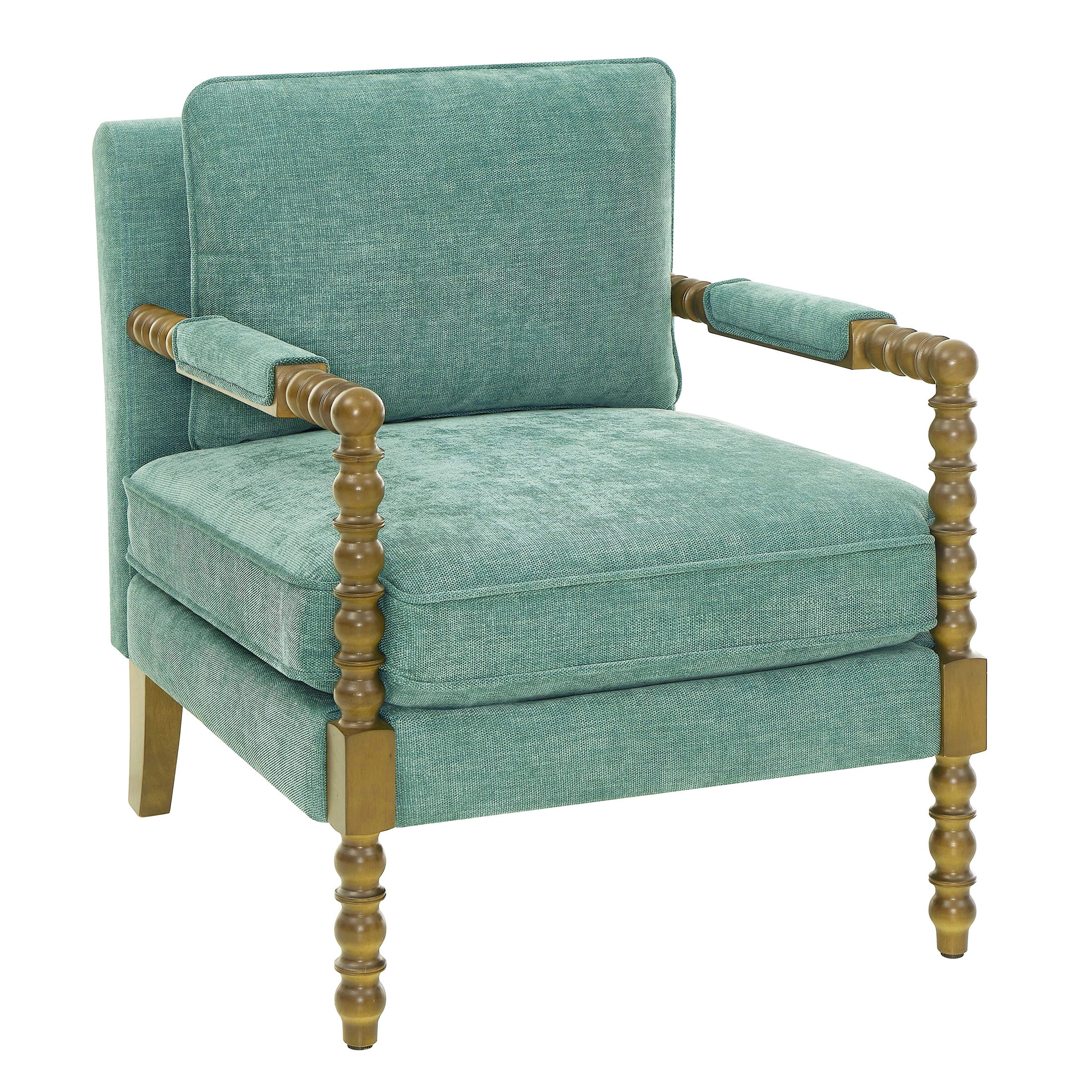 Pioneer Woman Harper Spindle Accent Chair, Jade Fabric Upholstery - Image 11