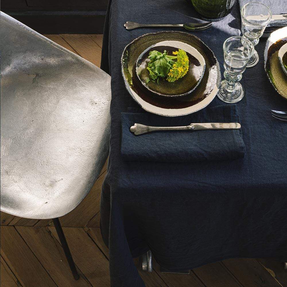 Nappe en lin lavé - Bleu Encre