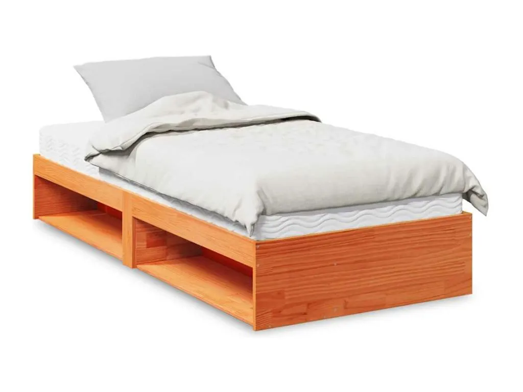 Sofá cama sin colchón Decounico maciza Decounico marrón cera 90x190 cm
