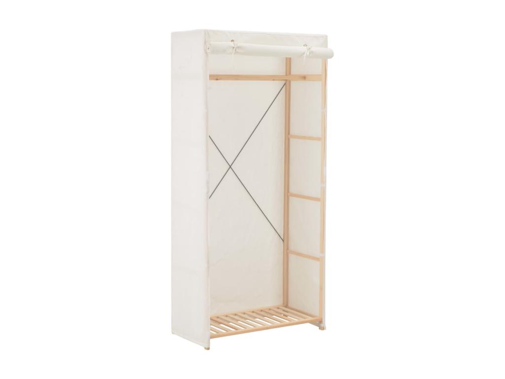 Armario de tela blanco 79x40x170 cm