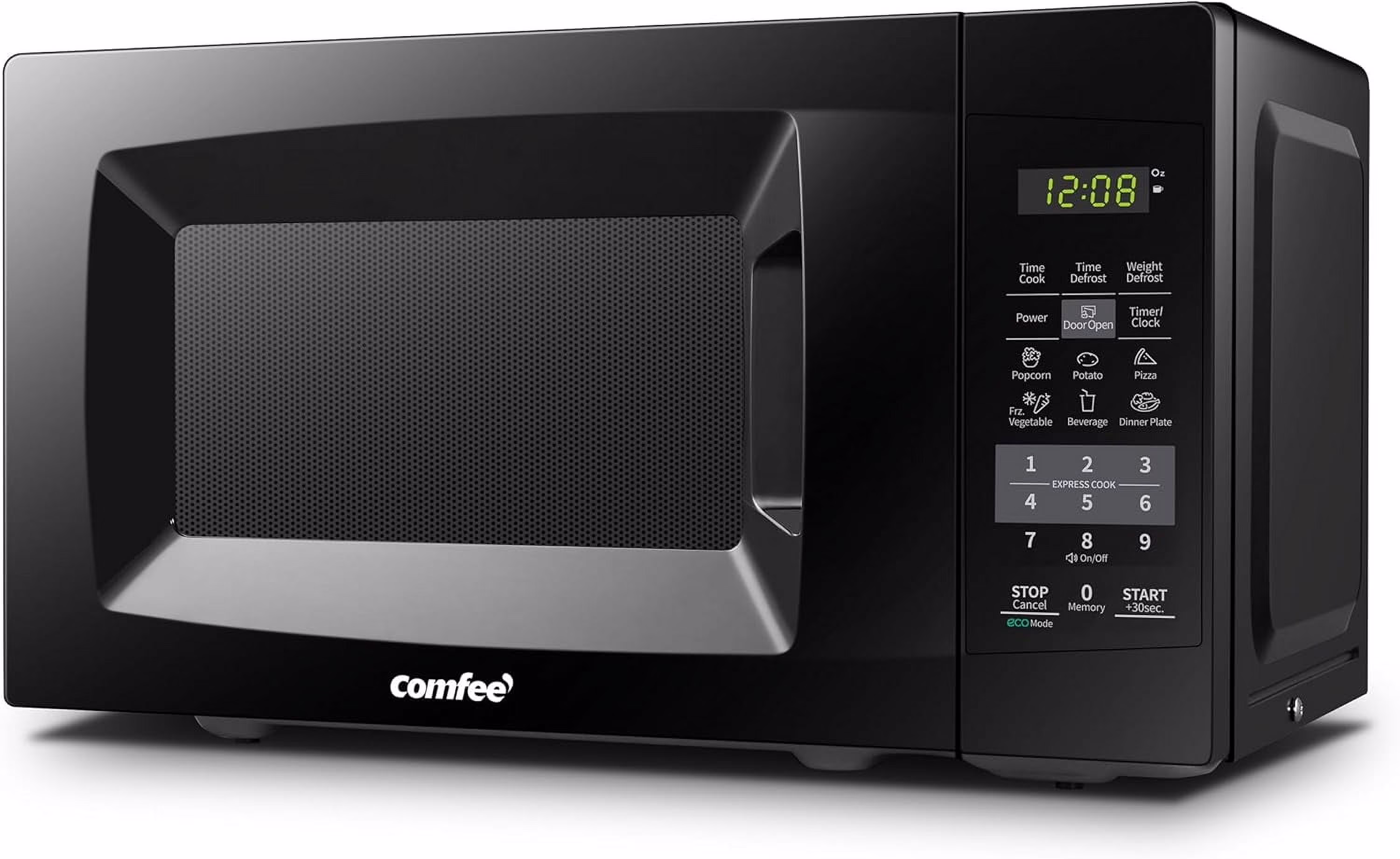 Countertop Microwave with Sound On/Off, Eco Mode, and Convenient One-Touch Button, 0.7 Cubic Foot, White