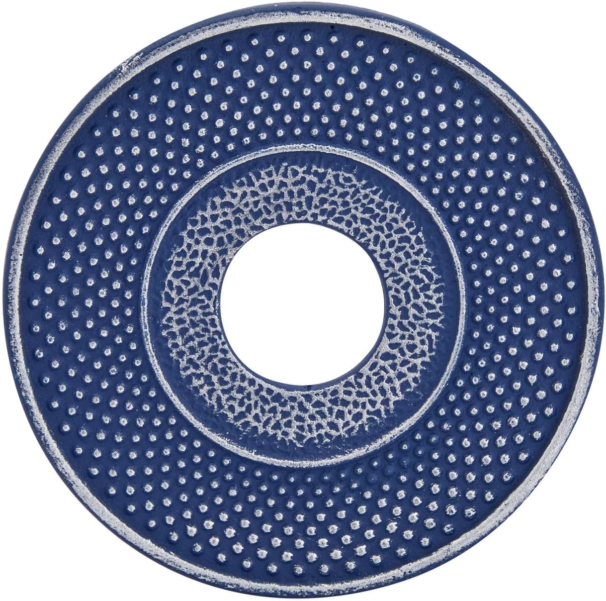 Juvale Japanese Cast Iron Teapot with Infuser - Enhanced Heat Retention in Cast Iron Kettle - Includes Stainless Infuser Basket & Trivet for Teapot Filter Set - 32 Oz, Blue