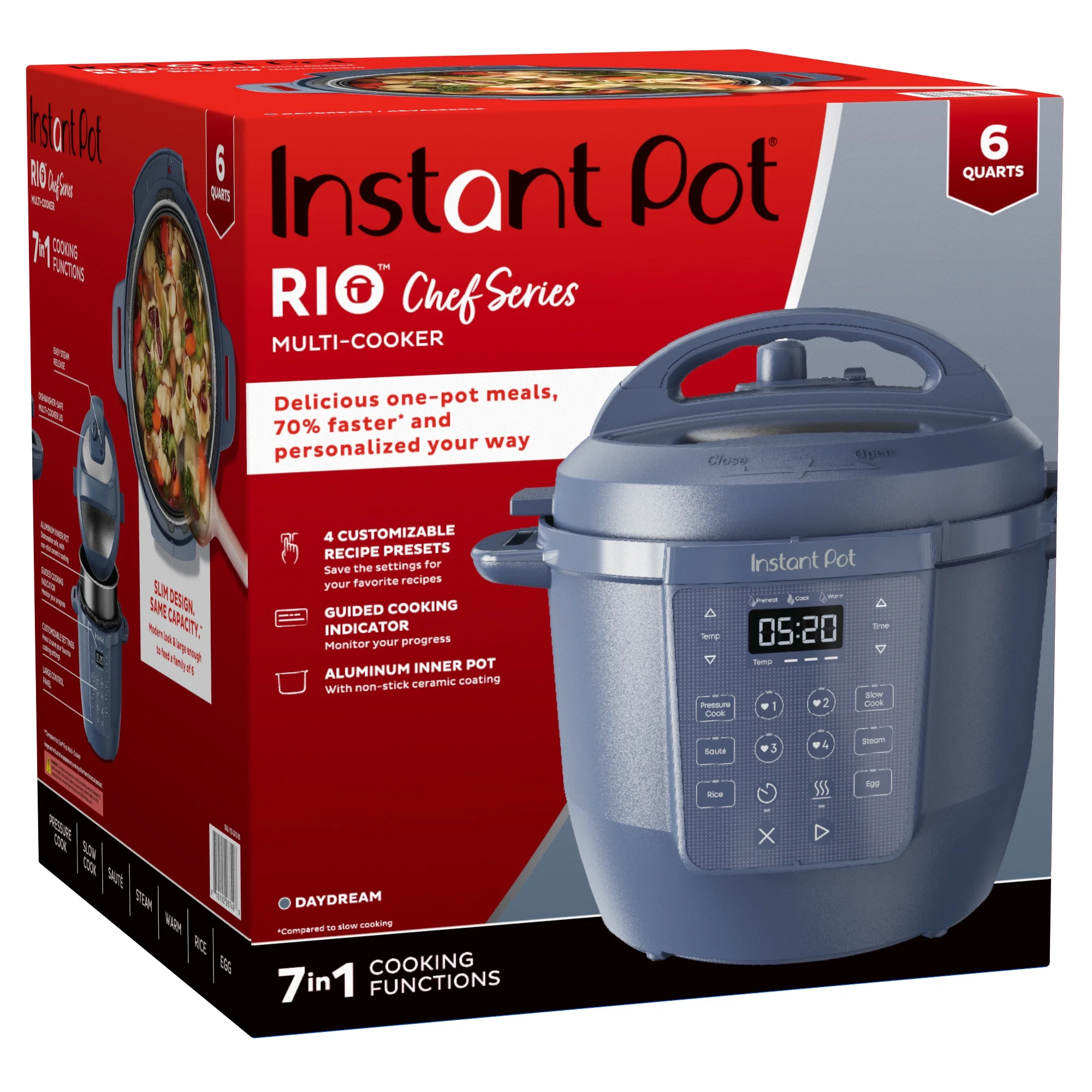 Instant Pot 6Qt RIO Chef Series 7-in-1 Multi-Cooker, Pressure Cooker, Slow Cook, & More, Black - Image 34