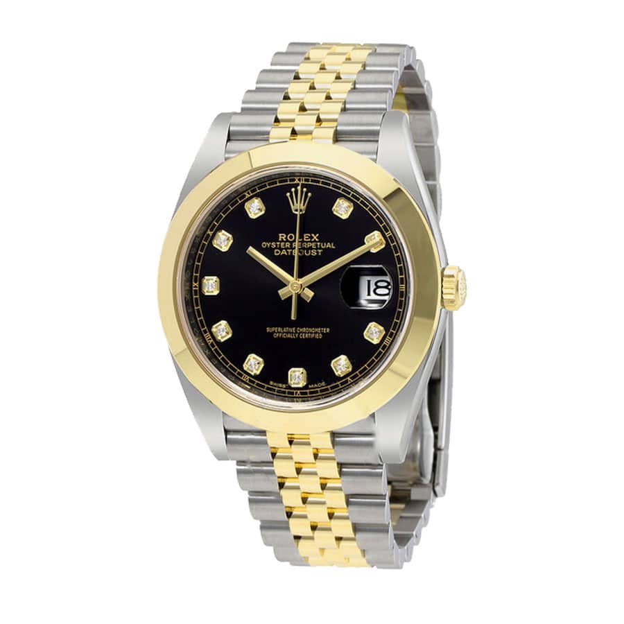 Rolex Datejust Black Diamond Dial Steel Yellow Gold 126303BKDJ Jubilee Replica
